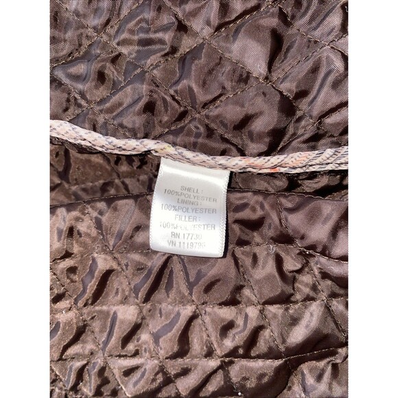 Merona Women's Brown Quilted Jacket Size XXL Full Zip With Button Pockets - Picture 4 of 4